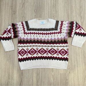 Like New Medium Old Navy Fair Isle Cozy Shaker Sweater Comfy Crew Neck Style